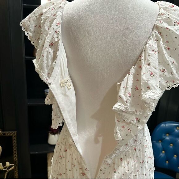 Just Me Tiered Midi Dress with Frill Neckline – Size M – Like New - Picture 14 of 15